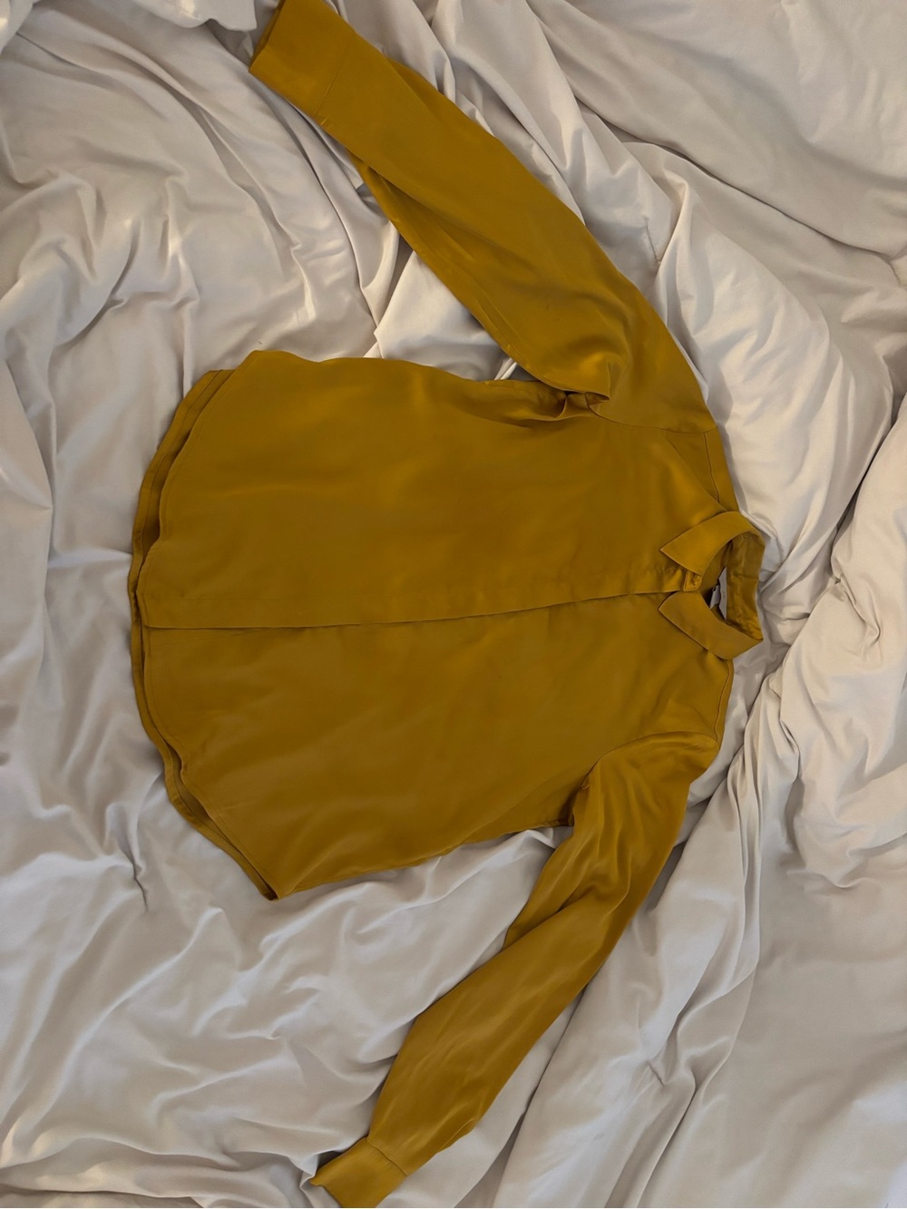Mustard-ish silky button down